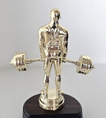 Power Lifter Gold Plastic Trophy Topper 5″ Tall – NEW !!