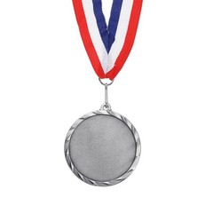 Award Medal, 2nd Place Winner Medal with Neck Ribbon, Silver
