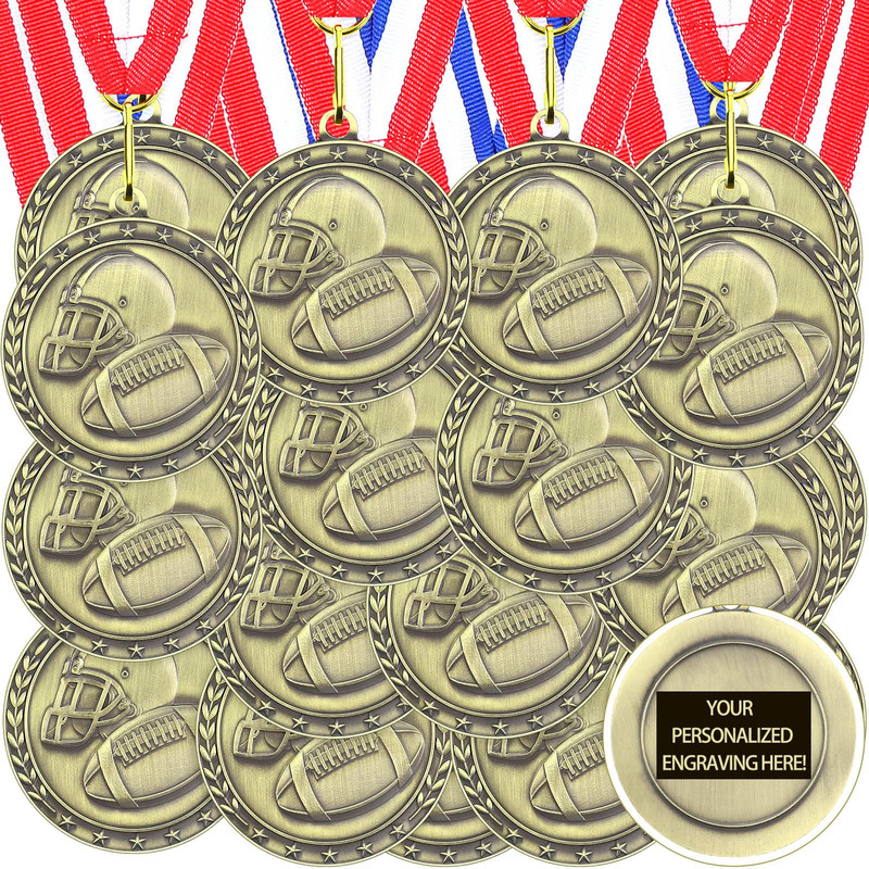 Equsion 36 Pcs 2 Gold Medals Bulk Volleyball Football Basketball Soccer