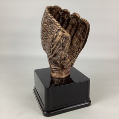 Baseball Glove Trophy Large 11″ Gold Finished Mitt Black Base Mount Award Heavy