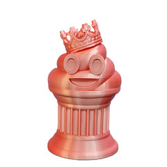 King Poop Emoji Trophy – Award/Gift – 6″ White/Red King Poop Emoji – Znet3D