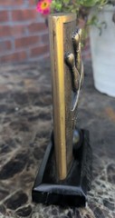 6″ Bowling Trophy Brass Tone W/ Turning Ball 2009 Heavy Material *Minor Scuffs
